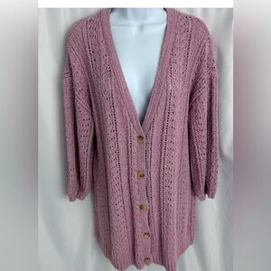 LC Lauren Conrad Mauve Knit Cardigan